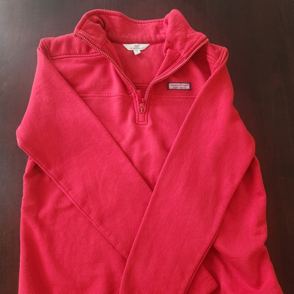 Vineyard Vines Women’s Shep Shirt Pullover XS Red Quarter-Zip